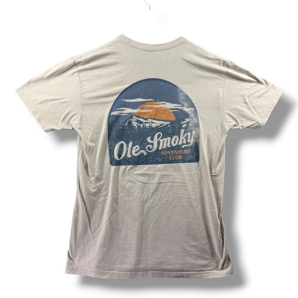 Ole Smoky Moonshine Adventure Club Graphic T-Shirt Mens Large Beige Mountain Tee
